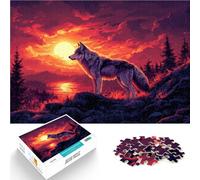 Puzzle de 1000 pièces pour Adolescents Style de la série Wolf Art Fait de Bois pour Les 14 Ans et Plus Décoration d'intérieur Don d'œuvres d'art。Taille：50x75cm/19.68x29.52pouce