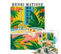 Puzzle de 1000 pièces pour Adolescents Style Henri Matisse sur Le thème du Bain de Cochon d'Inde Idéal pour Un Anniversaire ou Noël Jouet éducatif et éducatif à partir de 14 Ans (50x75cm)
