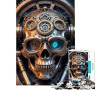 Puzzle de 1000 pièces pour Adolescents Style Industriel Steampunk crâne Jeu Familial Jouet éducatif Cadeau pour Femmes et Hommes pour Toute la Famille (Taille 50x75cm)