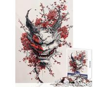 Puzzle de 1000 pièces pour Adolescents Style Minimaliste Japonais Oni décoration intérieure Jouet Cadeau pour Femmes et Hommes Jeu Impossible Collection d'artistes Beaux-Arts Dimensions 38x52cm