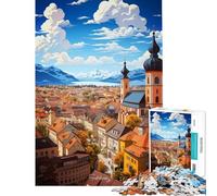 Puzzle de 1000 pièces pour Adolescents Style Peinture à l'huile de Salsburgh Jeu de réflexion pour Adultes découpe de précision activités ludiques à Faire à la Maison (Taille 50x75cm)
