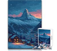 Puzzle de 1000 pièces pour Adolescents, Style Pixel Art Suisse, Jeu éducatif, découpe de précision, pour Un Père Noël Secret, Dimensions : 50x75cm