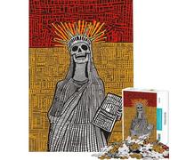 Puzzle de 1000 pièces pour Adolescents Style Pop Art Jour des Morts crâne de la Liberté Puzzle pour Adultes Jeux en Famille Une œuvre d'art Jeu Stimulant Cadeau (Taille 50x75cm)