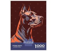 Puzzle De 1000 Pièces pour Adolescents Stylized Dog Portrait Puzzles pour Adultes Jeux Relaxants Découpe De Précision Cadeaux De Noël Et d'anniversaire 38x26cm/1000pcs