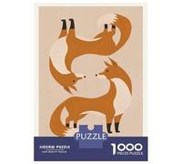 Puzzle De 1000 Pièces pour Adolescents Stylized Foxes Art Print Puzzles pour Adultes Analyse Et Logique Chaque Pièce Est Unique - Casse-tête Jeux De Société Familiaux 38x26cm/1000pcs