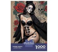 Puzzle De 1000 Pièces pour Adolescents Sugar Skull Body Art Puzzle Anti-Stress, Amusant Et Original, Cadeau Unique pour Un Anniversaire Ou Noël 38x26cm/1000pcs