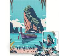 Puzzle de 1000 pièces pour Adolescents sur Le thème de Bangkok Thaïlande Voyage Jeux relaxants activités familiales avec Poster et fiche de Questions-réponses Assortis 50x75cm