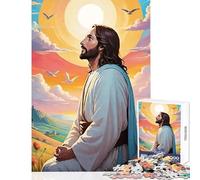 Puzzle de 1000 pièces pour Adolescents sur Le thème de Jésus-Christ et de la Pastorale Jeu de Construction Amusant idéal pour se divertir à la Maison Dimensions 38x26cm