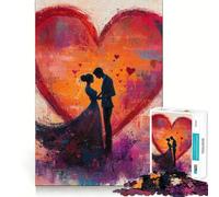 Puzzle de 1000 pièces pour Adolescents sur Le thème de la Saint-Valentin Jeu Stimulant pour Le Cerveau,Assemblage précis sans espaces,activité relaxante en Groupe à l'intérieur (38x52cm)