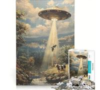 Puzzle de 1000 pièces pour Adolescents sur Le thème de l'enlèvement par des extraterrestres Jeux relaxants Analyse et logique pour améliorer l'amour au Sein des Couples 50x75cm