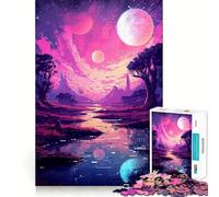 Puzzle de 1000 pièces pour Adolescents sur Le thème de l'espace,des planètes et des Pixels Jeu de logique Amusant et Silencieux,idéal pour Une décoration de Noël (50x75cm)