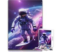Puzzle de 1000 pièces pour Adolescents sur Le thème de l'espace, du Surf et des astronautes Idéal pour des Moments de détente Découpe de Haute précision Dimensions:38x52cm