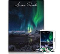 Puzzle de 1000 pièces pour Adolescents sur Le thème des aurores boréales : Un Jeu Stimulant d'analyse et de logique,idéal comme Cadeau de Noël Secret Dimensions : 38x26cm