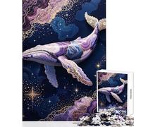 Puzzle de 1000 pièces pour Adolescents sur Le thème des Baleines célestes Jeu éducatif activités familiales Jouet avec Poster et fiche de Questions-réponses (50x75cm)
