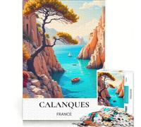 Puzzle de 1000 pièces pour Adolescents sur Le thème des lieux Secrets du Sud de la France Cadeau d'anniversaire avec Poster et fiche de Questions-réponses Assortis (38x26cm)