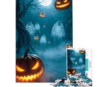 Puzzle de 1000 pièces pour Adolescents sur Le thème d'halloween avec citrouilles et fantômes Un Jeu addictif pour développer la Patience et créer des Casse-têtes Décoration Parfaite Cadeau Amusant