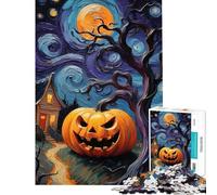 Puzzle de 1000 pièces pour Adolescents sur Le thème d'halloween Citrouille et Nuit Niveau Difficile et Stimulant Jeu Familial adapté aux Personnes de 14 Ans et Plus (50x75cm)