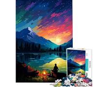 Puzzle de 1000 pièces pour Adolescents sur Le thème du Camping en Alaska Art pixelisé Jeu éducatif et Relaxant Une véritable œuvre d'art Cadeau d'anniversaire (Taille 75x50cm)