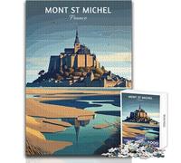 Puzzle de 1000 pièces pour Adolescents, sur Le thème du Mont Saint-Méchel Jeu de réflexion Stimulant, véritable œuvre d'art, idéal comme Cadeau d'anniversaire Dimensions:38x52cm