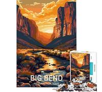 Puzzle de 1000 pièces pour Adolescents sur Le thème du Parc National de Big Bend Jeu éducatif défi Jouet Relaxant Anti-Stress œuvre d'art Cadeau (Dimensions 38x26cm)