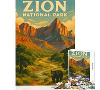 Puzzle de 1000 pièces pour Adolescents sur Le thème du Parc National de Zion pour décorer la Maison Jeu éducatif et Amusant idéal pour s'amuser à la Maison Dimensions 38x26cm