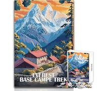 Puzzle de 1000 pièces pour Adolescents, sur Le thème du Trek du Camp de Base de l'Everest au Népal Jeu d'art et de réflexion, idéal pour décorer et Offrir Dimensions 38x26cm