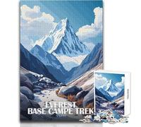 Puzzle de 1000 pièces pour Adolescents, sur Le thème du Trek du Camp de Base de l'Everest au Népal Un Jeu Magnifique pour Toute la Famille, idéal pour se détendre et s'amuser Dimensions 38x26cm