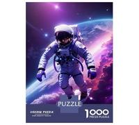 Puzzle De 1000 Pièces pour Adolescents Surfing Astronaut Space Puzzle pour Adultes Jeu Manuel pour Améliorer La Mémoire Cadeau d'anniversaire, Cadeaux, 38x26cm/1000pcs