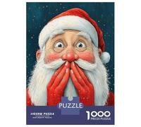 Puzzle De 1000 Pièces pour Adolescents Surprised Santa Claus Puzzle Adulte Jouets Anti-Stress Cadeaux pour Femmes Cadeaux Uniques pour Anniversaire Et Noël 38x26cm/1000pcs