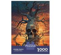 Puzzle De 1000 Pièces pour Adolescents Surreal Tree Roots Skull Jeu De Réflexion Amusant Et Humoristique, Cadeau Unique pour Un Anniversaire Ou Noël 38x26cm/1000pcs