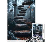 Puzzle de 1000 pièces pour Adolescents Surréalisme Un Chemin forestier mène à Un escalier Jeu éducatif et créatif Collection Artists Beaux-Arts Format 38x26cm