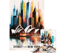 Puzzle de 1000 pièces pour Adolescents Sydney Rencontre New York Jeu Manuel éducatif et ludique pour Femmes et Hommes décoration intérieure (38x26cm)