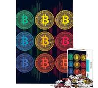 Puzzle de 1000 pièces pour Adolescents Symboles Abstraits du Bitcoin Puzzle pour Adultes Jeux relaxants améliore la mémoire Cadeau d'anniversaire ou de Noël (Taille 38x52cm)