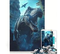 Puzzle de 1000 pièces pour Adolescents T-Rex dans des ruines Antiques Jouet Anti-Stress Course de Vitesse Manuelle renforce Les Liens Amoureux 38x52cm