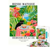 Puzzle de 1000 pièces pour Adolescents Tableau Chat et café d’Henri Matisse idéal pour Un Anniversaire ou Noël Stimule la mémoire et Offre Un Jeu Anti-Stress Convient aux 14 Ans et Plus (50x75cm)