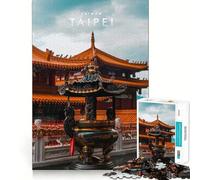 Puzzle de 1000 pièces pour Adolescents, Taipei, Taïwan, découpe Nette, Jeu cognitif Amusant, Jeu pour Passer Le Temps, décoration de Noël pour la Maison (38x52cm)