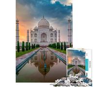 Puzzle de 1000 pièces pour Adolescents Taj Mahal au Coucher du Soleil Jeu éducatif et intellectuel Une œuvre d'art (Dimensions 38x52cm)