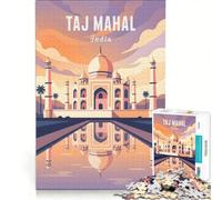 Puzzle de 1000 pièces pour Adolescents, Taj Mahal, Coucher de Soleil en Inde, Jouet Anti-Stress, décoration intérieure, Collection d'artistes, Beaux-Arts 50x75cm