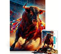 Puzzle de 1000 pièces pour Adolescents Taureau sur la Plaza España Jeu cognitif et Artistique Cadeau pour des Moments de détente Décoration de Noël (38x26cm)