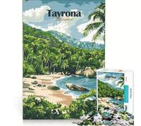 Puzzle de 1000 pièces pour Adolescents Tayrona scène de Plage en Colombie Jeu Familial activités Amusantes à la Maison renforce Les Liens d'amour Entre Les Couples 50x75cm