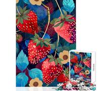 Puzzle de 1000 pièces pour Adolescents Techniques Mixtes Fraise Jeux Amusants Passe-Temps décoration Murale Cadeaux Uniques pour Anniversaire et Noël (26x38cm)