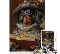 Puzzle de 1000 pièces pour Adolescents Teckel en Tenue Royale Jeu Manuel Cadeau d'anniversaire Activités familiales (38x26cm)