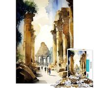 Puzzle de 1000 pièces pour Adolescents Temple de Karnak Égypte Jeu intellectuel Jeu Impossible Cadeau de décoration Parfait pour Femmes et Hommes (Taille 38x26cm)