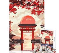 Puzzle de 1000 pièces pour Adolescents Temple Japonais au Coucher du Soleil Jeu éducatif pour s'amuser Jeu Pratique et Stimulant Dimensions 38x52cm
