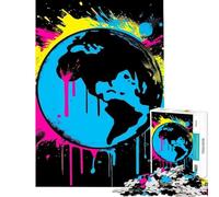 Puzzle de 1000 pièces pour Adolescents Terre Fragile Tellus Activités Amusantes à la Maison Décoration Parfaite Jeux relaxants pour Les 14 Ans et Plus (50x75cm)