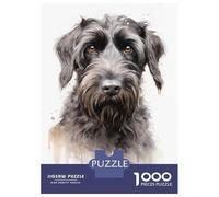 Puzzle de 1000 pièces pour adolescents - Terrier russe noir pour adultes - Jeu pratique mais amusant et humoristique - Aide le cerveau à exercer - 52 x 38 cm - 1000 pièces