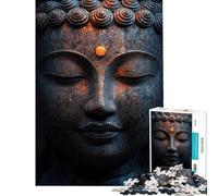 Puzzle de 1000 pièces pour Adolescents tête de Bouddha en Pierre Puzzle à Faire soi-même Jouet pour Adolescents Passe-Temps à la Maison Interaction Parent-Enfant (Taille 38x52cm)