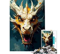 Puzzle de 1000 pièces pour Adolescents Tête de Dragon à la Gueule Ouverte Défi Difficile à relever Jeu de Construction à partir de 14 Ans (38x26cm)