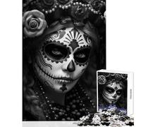 Puzzle de 1000 pièces pour Adolescents Tête de Mort Jeu de Construction Jouet éducatif à Faire soi-même Idéal pour Les Parents et Les Enfants Dimensions 50x75cm