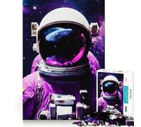Puzzle de 1000 pièces pour Adolescents Têtes d'astronautes fantastiques Articulations Lisses Jeu Amusant et Stimulant pour l'esprit Décoration de Noël (38x52cm)
